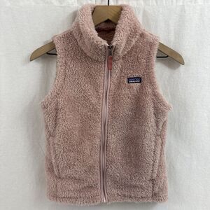 Patagonia Los Gatos Pink Sherpa Full Zip Granola Girl Vest Jacket Girls Sz L /12